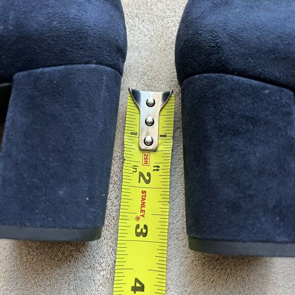 ABEO Tempo Navy Blue Suede Block Heel Classic Pumps Minimalist Women’s 9 - Picture 12 of 15